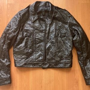 Sexy shiny black Marc by Marc Jacobs cropped jacket